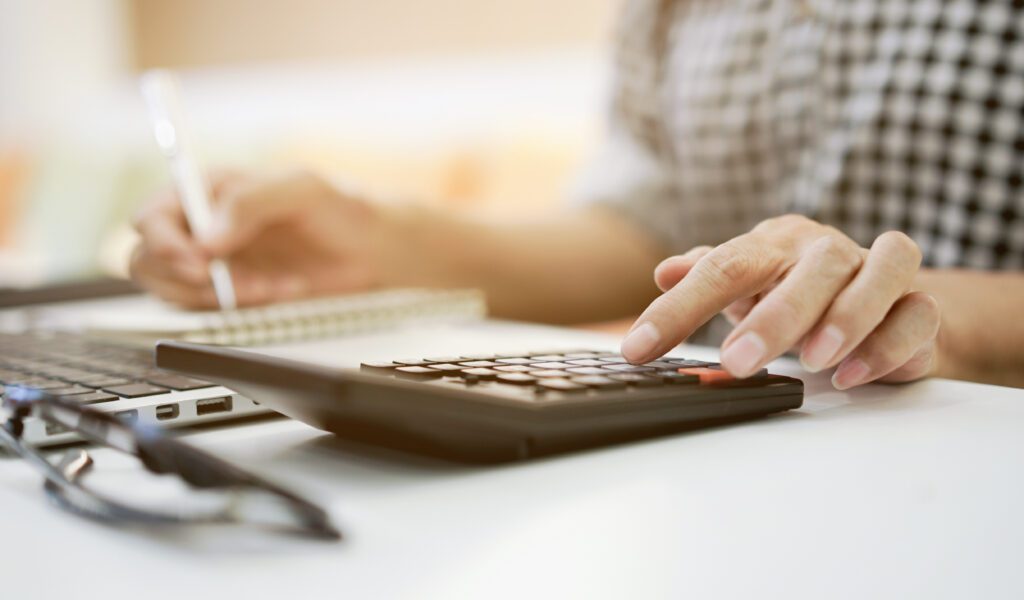Women with calculator